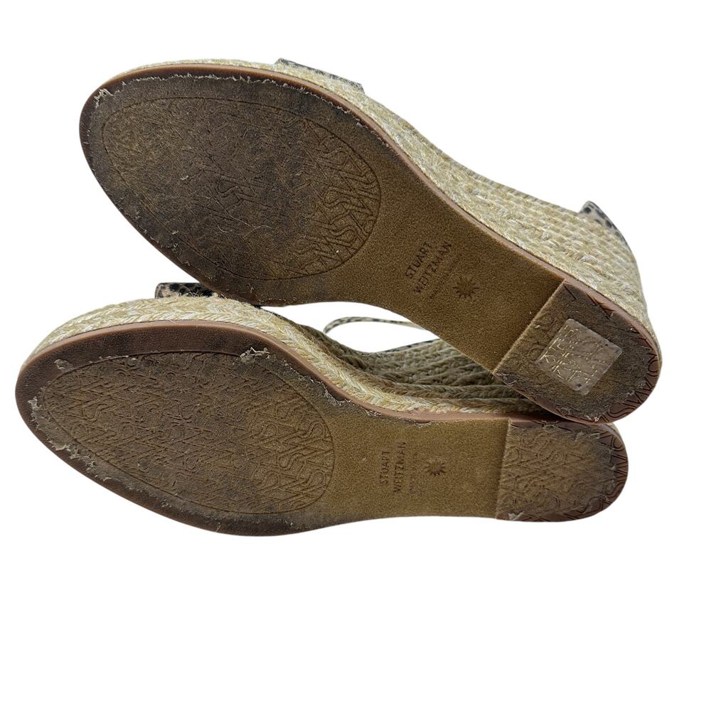 Stuart Weitzman Floria Wedge Platform Espadrille Sandals Leopard Print US 8.5‎ - Picture 13 of 14